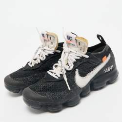 Off-White x Nike Black Knit Fabric Air VaporMax Sneakers Size 38