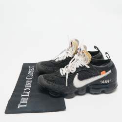 Off-White x Nike Black Knit Fabric Air VaporMax Sneakers Size 38