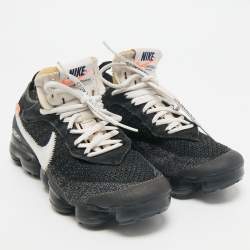 Off-White x Nike Black Knit Fabric Air VaporMax Sneakers Size 38