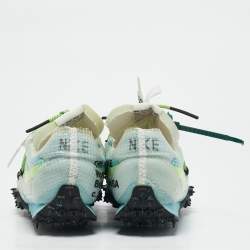 Off-White x Nike Blue Nylon Waffle Racer Vivid Sky Sneakers Size 38.5