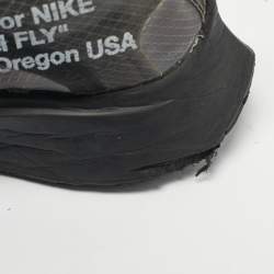 Pre Owned Off White x Nike Black/Silver Mesh And Polyurethane Zoom Fly Low Top Sneakers Size 40,5