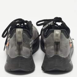 Pre Owned Off White x Nike Black/Silver Mesh And Polyurethane Zoom Fly Low Top Sneakers Size 40,5