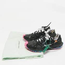Pre Owned Off-White x Nike Black Nylon and Suede Waffle Racer Lace Up Sneakers Size 40.5