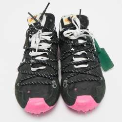 Pre Owned Off-White x Nike Black Nylon and Suede Waffle Racer Lace Up Sneakers Size 40.5