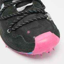 Pre Owned Off-White x Nike Black Nylon and Suede Waffle Racer Lace Up Sneakers Size 40.5