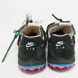 Pre Owned Off-White x Nike Black Nylon and Suede Waffle Racer Lace Up Sneakers Size 40.5