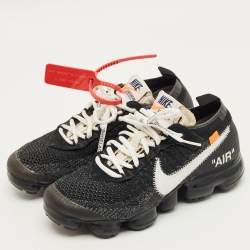 Pre Owned Off-White x Nike Black Knit Fabric Air VaporMax Sneakers Size 36.5