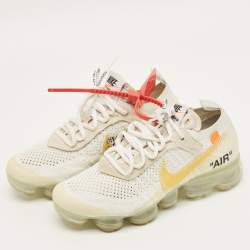 Pre Owned Off-White x Nike White Knit Fabric Air VaporMax Sneakers Size 37.5