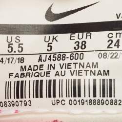 Pre Owned Off-White x Nike Pink/Transparent Mesh Zoom Fly Sneakers Size 38