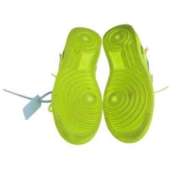 Off-White x Nike Neon Yellow Mesh And Fabric Air Force 1 Volt Sneakers Size 38