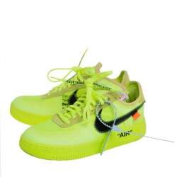 Off-White x Nike Neon Yellow Mesh And Fabric Air Force 1 Volt Sneakers Size 38