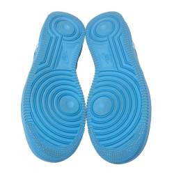 Pre Owned حذاء رياضي أوف وايت ونايك أم سي أيه أير فورس 1 جلد أزرق مقاس 43