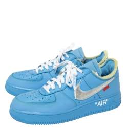 Pre Owned حذاء رياضي أوف وايت ونايك أم سي أيه أير فورس 1 جلد أزرق مقاس 43