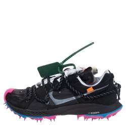 Pre Owned حذاء رياضي أوف وايت ونايكمنخفض من أعلى زوم ترا كيغر 5 منخفض من أعلى سويدي ونايلون أسود مقاس 40.5