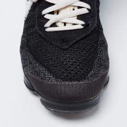 مملوكة مسبقًا Nike x Off-White Black Knit Fabric And Suede Air Vapormax Sneakers Size 38