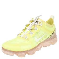 Pre Owned Nike Luminous Green Nylon And Suede Air Vapormax Sneakers Size 38.5