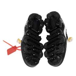Pre Owned Nike x Off-White Black Knit Fabric And Suede Air Vapormax Sneakers Size 42.5