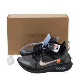 Pre Owned حذاء رياضي أوف وايت  x نايك زووم فلاي شبكة وبولي يوريثان عنق منخفض مقاس 36