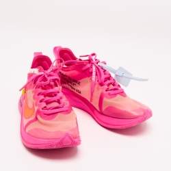 Pre Owned Off White x Nike Shocking Pink Translucent Nylon The 10 Nike Zoom Fly Sneakers Size 38.5