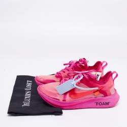 Pre Owned Off White x Nike Shocking Pink Translucent Nylon The 10 Nike Zoom Fly Sneakers Size 38.5