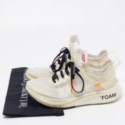 Off-White x Nike White/Transparent Nylon And Suede Zoom Fly Sneakers Size 41