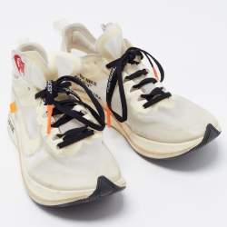 Off-White x Nike White/Transparent Nylon And Suede Zoom Fly Sneakers Size 41