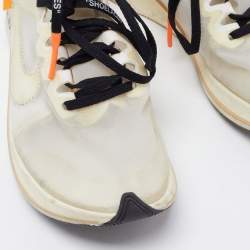 Off-White x Nike White/Transparent Nylon And Suede Zoom Fly Sneakers Size 41