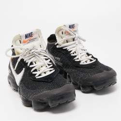 Pre Owned Off-White x Nike Black Knit Fabric and Suede Air VaporMax Sneakers Size 40.5