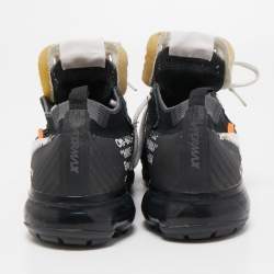 Pre Owned Off-White x Nike Black Knit Fabric and Suede Air VaporMax Sneakers Size 40.5