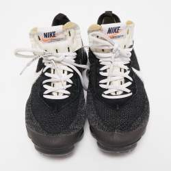 Pre Owned Off-White x Nike Black Knit Fabric and Suede Air VaporMax Sneakers Size 40.5