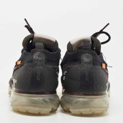 Off-White x Nike Black Knit Fabric Vapormax Sneakers Size 40.5