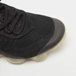 Off-White x Nike Black Knit Fabric Vapormax Sneakers Size 40.5