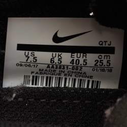 Off-White x Nike Black Knit Fabric Vapormax Sneakers Size 40.5
