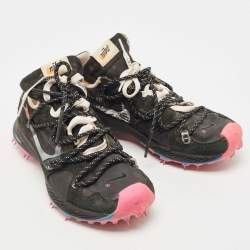 Pre Owned Off-White x Nike Black/Pink Suede and Nylon Zoom Terra Kiger 5 Sneakers Size 40