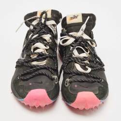 Pre Owned Off-White x Nike Black/Pink Suede and Nylon Zoom Terra Kiger 5 Sneakers Size 40