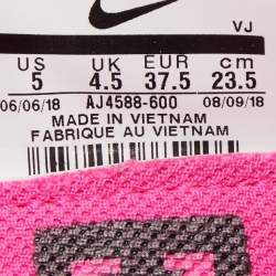 Off-White x Nike Pink Mesh Zoom Fly Low Top Sneakers Size 37.5