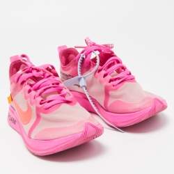 Off-White x Nike Pink Mesh Zoom Fly Low Top Sneakers Size 37.5