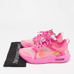 Off-White x Nike Pink Mesh Zoom Fly Low Top Sneakers Size 37.5