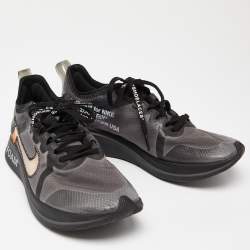 Off White x Nike Two Tone Mesh Zoom Fly SP Black Sneakers Size 40