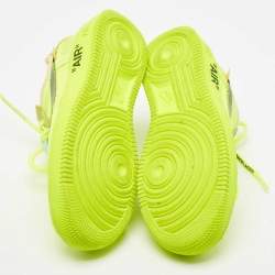 Off-White x Nike Green Mesh and Suede Force 1 Low White Volt Sneakers Size 36