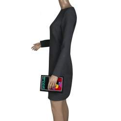 Pre Owned حقيبة كلتش اوليمبيا لو تان كتاب زولا نحاس وكانفاس سوداء