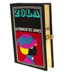 Pre Owned حقيبة كلتش اوليمبيا لو تان كتاب زولا نحاس وكانفاس سوداء