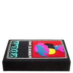 Pre Owned حقيبة كلتش اوليمبيا لو تان كتاب زولا نحاس وكانفاس سوداء