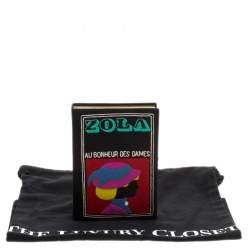 Pre Owned حقيبة كلتش اوليمبيا لو تان كتاب زولا نحاس وكانفاس سوداء