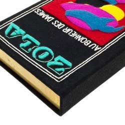 Pre Owned حقيبة كلتش اوليمبيا لو تان كتاب زولا نحاس وكانفاس سوداء