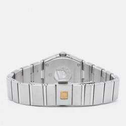 Omega White Mother Of Pearl Diamond Stainless Steel Constellation 123.15.24.60.55.006 Quartz Women's Wristwatch 24 mm