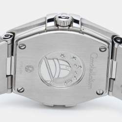 Omega White Mother Of Pearl Diamond Stainless Steel Constellation 123.15.24.60.55.006 Quartz Women's Wristwatch 24 mm