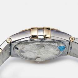 Pre Owned Omega Champagne Diamond 18k Yellow Gold Stainless Steel Constellation 123.20.38.21.58.001 Men's Wristwatch 38 mm