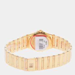Pre Owned Omega 18K Yellow Gold And Stainless Steel Constellation 1154.75 Quartz Women's Wristwatch 25.5 mm