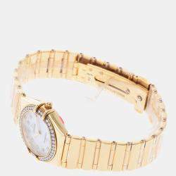 Pre Owned Omega 18K Yellow Gold And Stainless Steel Constellation 1154.75 Quartz Women's Wristwatch 25.5 mm